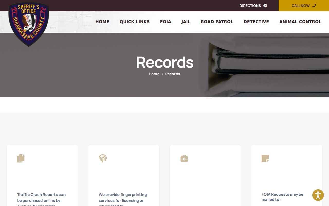 Shiawassee County warrant lookup: sheriff records services and contact panel