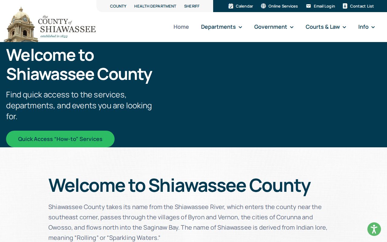 Shiawassee County municipal warrant guide: county office and department directory